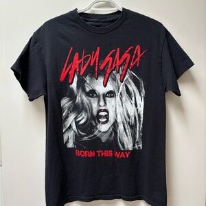 Lady Gaga Born This Way Short Sleeve Graphic Tee - Black